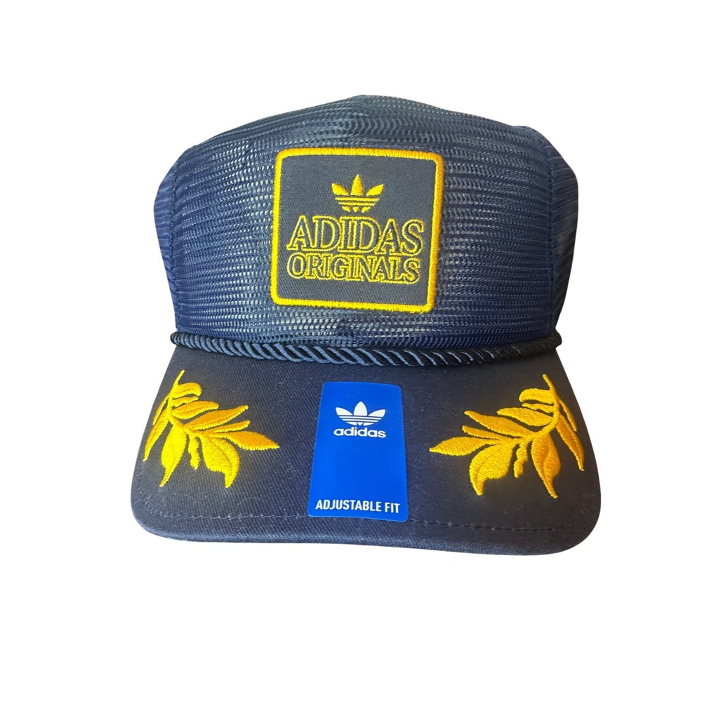 Adidas Originals Major Mesh Trucker Hat Night Indigo Gold JJ7501 Snapback Cap